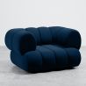 Buy Velvet Upholstered Armchair - Modern Style - Curve Premium Dark blue 61487 home delivery