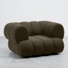 Buy Velvet Upholstered Armchair - Modern Style - Curve Premium Taupe 61487 - in the EU