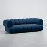 Buy Velvet Upholstered Sofa - Modern Style - 2/3 Seater - Curved Premium Dark blue 61486 home delivery