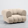 Buy Velvet Upholstered Armchair - Modern Style - Curve Premium White 61487 - prices