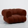 Buy Velvet Upholstered Armchair - Modern Style - Curve Premium Chocolate 61487 with a guarantee