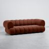 Buy Velvet Upholstered Sofa - Modern Style - 2/3 Seater - Curved Premium Chocolate 61486 - in the EU