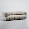 Buy Velvet Upholstered Sofa - Modern Style - 2/3 Seater - Curved Premium Light grey 61486 in the Europe