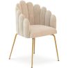 Buy Dining Chair Shell-Style in Velvet - Golden Legs - Exotic Glam Beige 61593 - in the EU