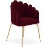 Buy Dining Chair Shell-Style in Velvet - Golden Legs - Exotic Glam Wine 61593 - prices