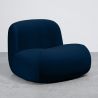 Buy Organic-Shaped Lounge Armchair - Velvet Upholstered Armchair Scandinavian Modern Design - Dustine Dark blue 61587 with a guarantee