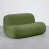 Buy Organic-Shaped Sofa - Velvet Upholstered Scandinavian Modern Design - Dustine Light green 61588 - prices