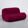 Buy Organic-Shaped Sofa - Velvet Upholstered Scandinavian Modern Design - Dustine Wine 61588 at MyFaktory