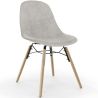 Buy Velvet Dining Chair - Scandinavian Design and Wooden Legs - Lumi Light grey 61595 at MyFaktory