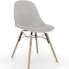 Buy Velvet Dining Chair - Scandinavian Design and Wooden Legs - Lumi Light grey 61595 at MyFaktory