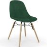 Buy Velvet Dining Chair - Scandinavian Design and Wooden Legs - Lumi Dark green 61595 in the Europe