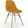 Buy Velvet Dining Chair - Scandinavian Design and Wooden Legs - Lumi Mustard 61595 home delivery