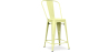 Buy Bistrot Metalix square bar stool with backrest - 60cm Pastel yellow 58410 - prices