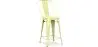 Buy Bistrot Metalix square bar stool with backrest - 60cm Pastel yellow 58410 - in the EU