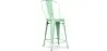 Buy Bistrot Metalix square bar stool with backrest - 60cm Mint 58410 - prices