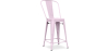 Buy Bistrot Metalix square bar stool with backrest - 60cm Pastel pink 58410 home delivery