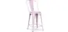 Buy Bistrot Metalix square bar stool with backrest - 60cm Pastel pink 58410 in the Europe