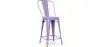 Buy Bistrot Metalix square bar stool with backrest - 60cm Pastel Purple 58410 with a guarantee