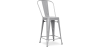 Buy Bistrot Metalix square bar stool with backrest - 60cm Light grey 58410 - prices
