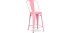 Buy Bistrot Metalix square bar stool with backrest - 60cm Pink 58410 at MyFaktory