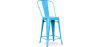 Buy Bistrot Metalix square bar stool with backrest - 60cm Turquoise 58410 home delivery