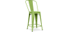 Buy Bistrot Metalix square bar stool with backrest - 60cm Light green 58410 - prices
