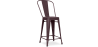 Buy Bistrot Metalix square bar stool with backrest - 60cm Bronze 58410 in the Europe