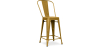 Buy Bistrot Metalix square bar stool with backrest - 60cm Gold 58410 with a guarantee
