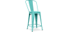 Buy Bistrot Metalix square bar stool with backrest - 60cm Pastel green 58410 in the Europe