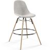 Buy Velvet Bar Stool - Scandinavian Design and Wooden Legs - Lumi Light grey 61596 at MyFaktory