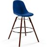 Buy Velvet Bar Stool - Scandinavian Design and Dark Wood Legs - Lumi Dark blue 61598 in the Europe