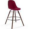 Buy Velvet Bar Stool - Scandinavian Design and Dark Wood Legs - Lumi Dark red 61598 in the Europe