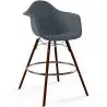 Buy Velvet Bar Stool - Scandinavian Design and Dark Wood Legs - Skandiva  Dark grey 61599 - prices