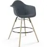 Buy Velvet Bar Stool - Scandinavian Design and Wooden Legs - Skandiva  Dark grey 61597 - prices