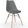 Buy Dining Chair with Cushion - Scandinavian Design and Wooden Legs - Lumi Dark grey 61604 in the Europe