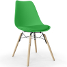 Buy Dining chair with cushion - Scandinavian design and wooden legs - Lumi Green 61604 with a guarantee
