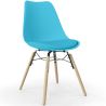 Buy Dining Chair with Cushion - Scandinavian Design and Wooden Legs - Lumi Light blue 61604 at MyFaktory