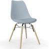 Buy Dining Chair with Cushion - Scandinavian Design and Wooden Legs - Lumi Light grey 61604 - in the EU