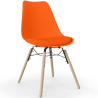 Buy Dining chair with cushion - Scandinavian design and wooden legs - Lumi Orange 61604 in the Europe