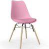 Buy Dining Chair with Cushion - Scandinavian Design and Wooden Legs - Lumi Pastel pink 61604 - in the EU