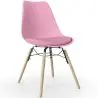 Buy Dining Chair with Cushion - Scandinavian Design and Wooden Legs - Lumi Pastel pink 61604 - in the EU