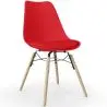 Buy Dining Chair with Cushion - Scandinavian Design and Wooden Legs - Lumi Red 61604 with a guarantee