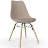 Buy Dining Chair with Cushion - Scandinavian Design and Wooden Legs - Lumi Taupe 61604 home delivery