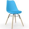 Buy Dining Chair with Cushion - Scandinavian Design and Wooden Legs - Lumi Turquoise 61604 in the Europe