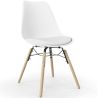 Buy Dining Chair with Cushion - Scandinavian Design and Wooden Legs - Lumi White 61604 - prices