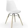 Buy Dining Chair with Cushion - Scandinavian Design and Wooden Legs - Lumi White 61604 - prices
