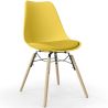 Buy Dining Chair with Cushion - Scandinavian Design and Wooden Legs - Lumi Yellow 61604 with a guarantee