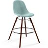 Buy Velvet Bar Stool - Scandinavian Design and Dark Wood Legs - Lumi Pastel blue 61598 home delivery