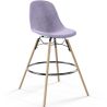 Buy Velvet Bar Stool - Scandinavian Design and Wooden Legs - Lumi Pastel Purple 61596 at MyFaktory