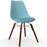 Buy Dining Chair with Cushion - Scandinavian Design and Wooden Dark Legs - Lumi Aquamarine 61607 - prices